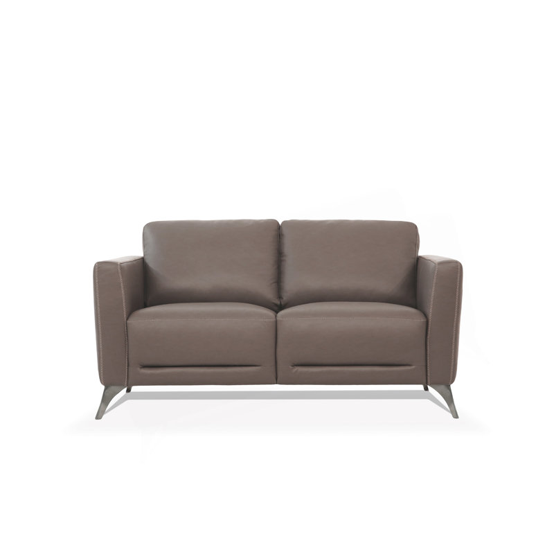 Causeuse en cuir taupe de Malaga (assemblée)