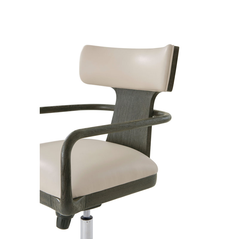 Repose Genuine Leather Task Chair, Charcoal Oak