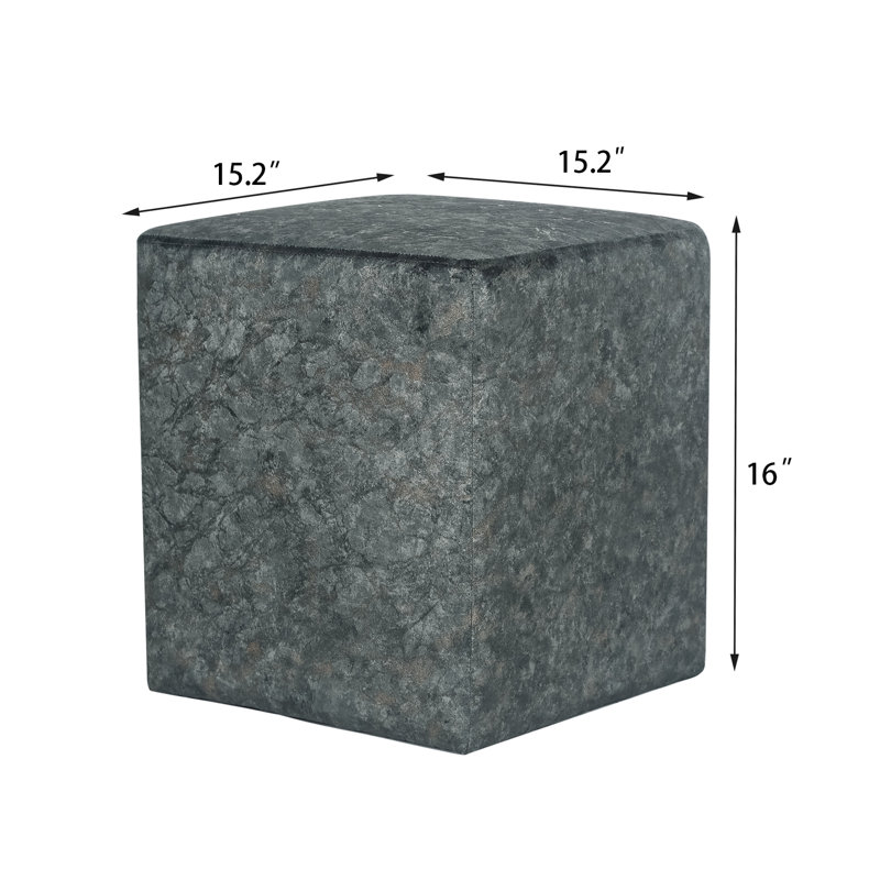 Solid + Manufactured Wood Accent Stool, Dark Grey