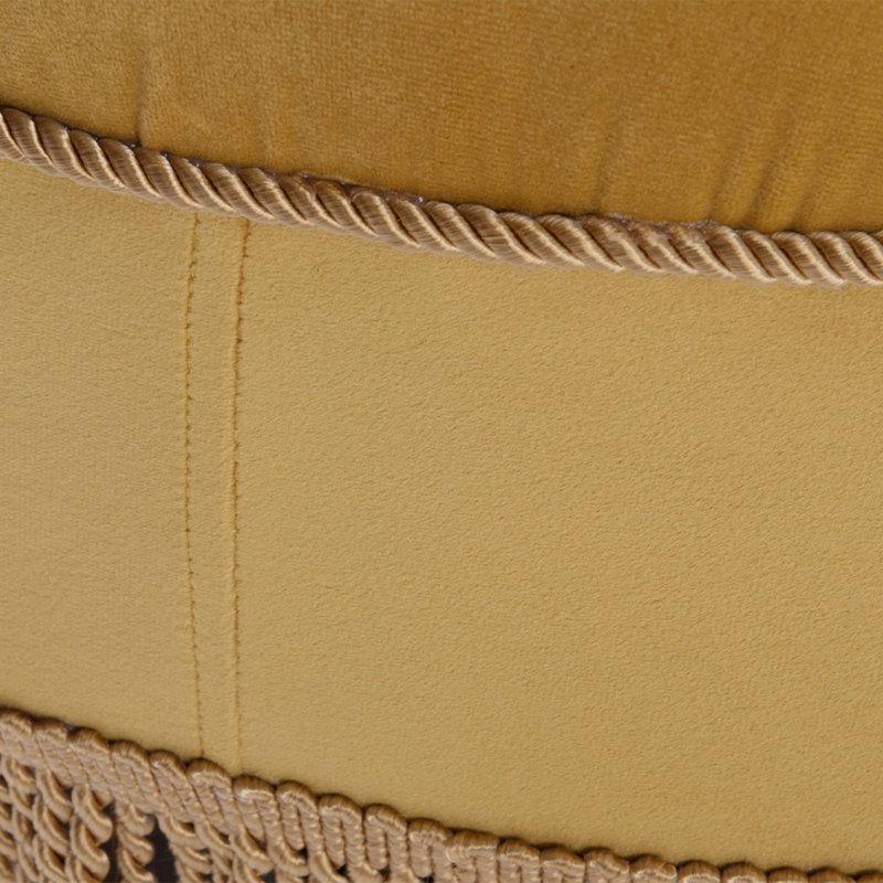 Neptune Upholstered Ottoman, Gold Velvet