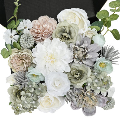 Boîte combinée de fleurs artificielles pour bricolage mariage bouquet de douche
