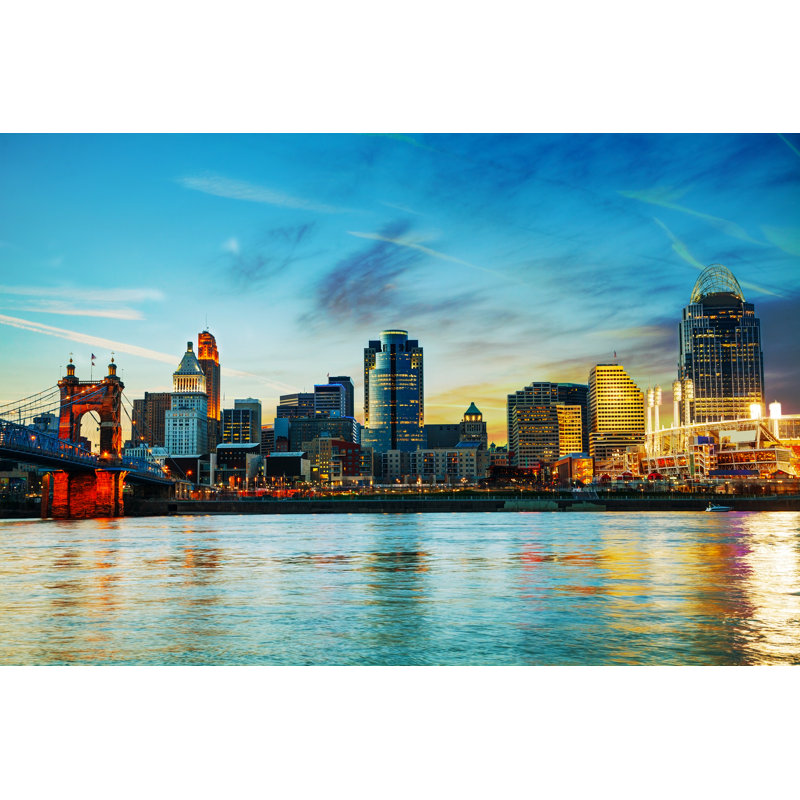 Cincinnati Downtown Overview by AndreyKrav - Wrapped Canvas Print, 81cm H x 122cm W