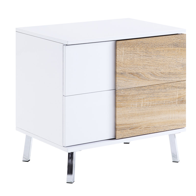 Élégant meuble-lavabo à 2 tiroirs blanc ultrabrillant