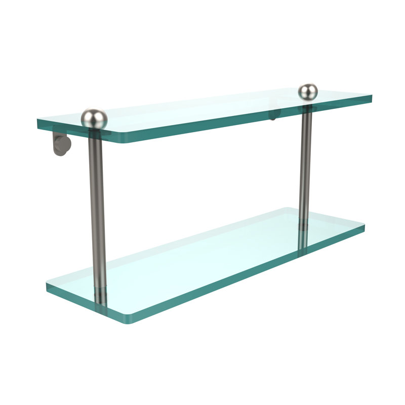 Morosini 2 Piece Tiered Shelf, 16", Satin Nickel