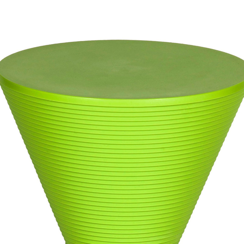 Hillary Green Polypropylene Hourglass Outdoor Side Table