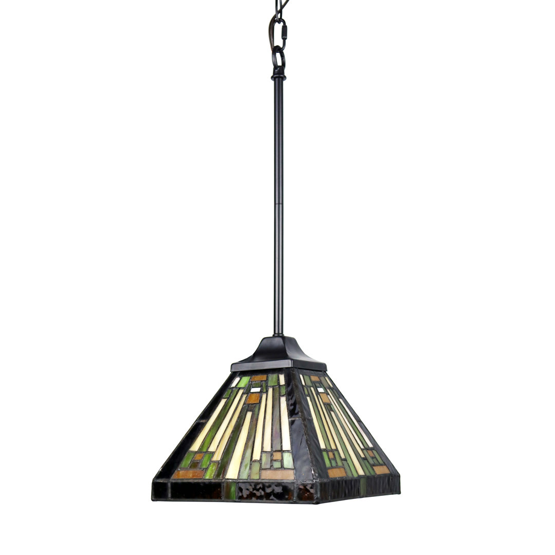 Wilmot Mission Tiffany-Style Blackish Bronze 1 Light Mini Pendant 8" Wide The Twillery Co.®