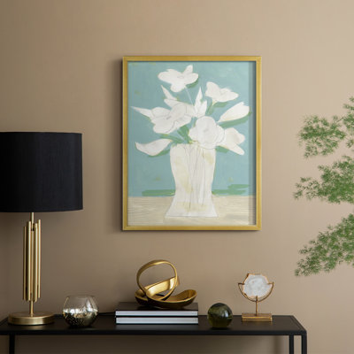 Arrangement de printemps en sourdine I, reproduction encadrée - bois massif