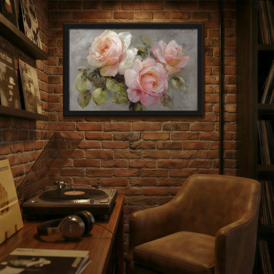 Plantes et fleurs roses douces avec feuilles vertes