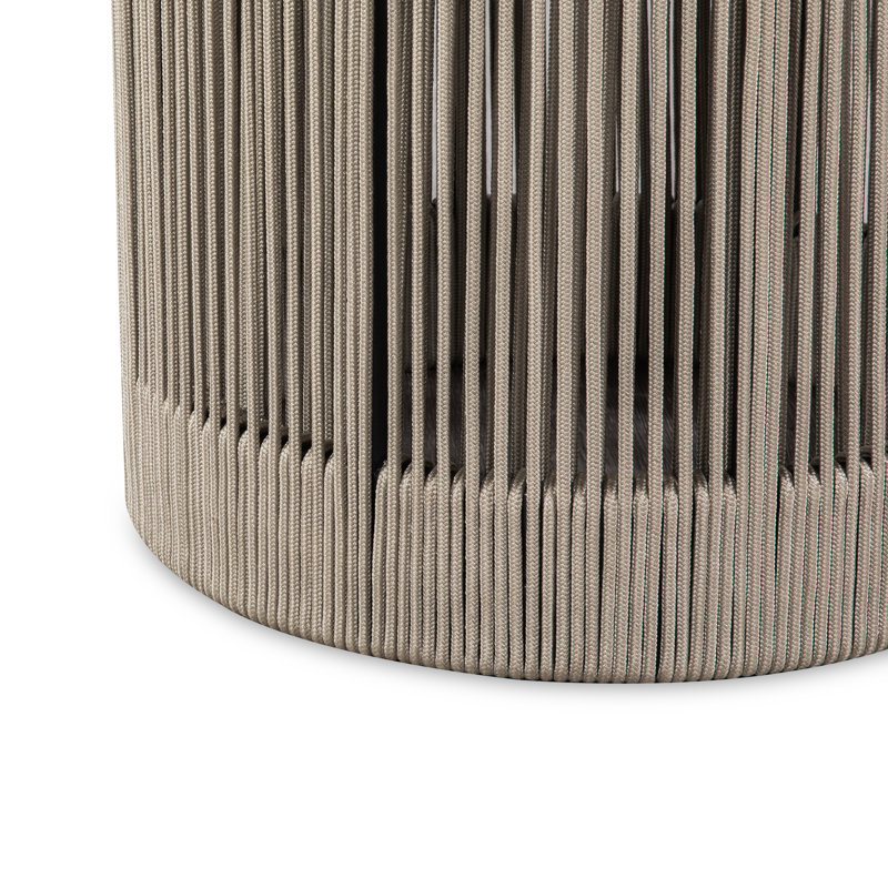 Table d'appoint ronde en bois d'acacia avec côtés en corde Layton