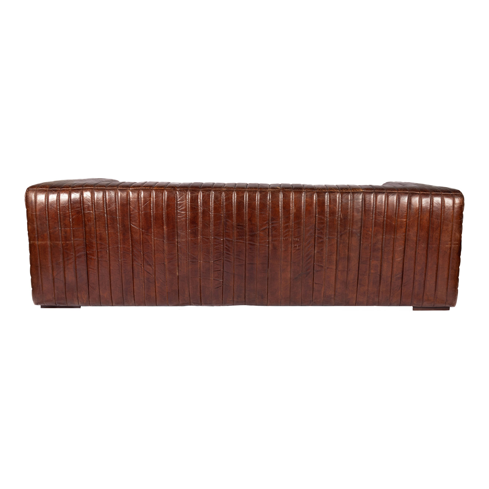 95" Genuine Leather Sofa, Brown Genuine Leather