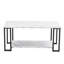 Table basse, 2 couches de 1,5 cm d'épaisseur en marbre et panneau de fibres à densité moyenne rectangulaire 39,37 po, table basse en fer, salle à manger, café, table basse