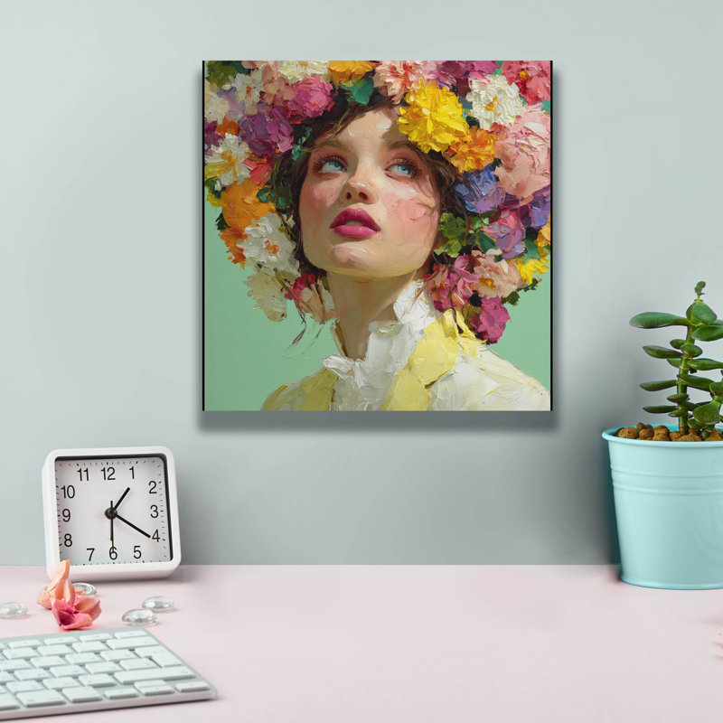  «Garden Hair» par Ann Klee, art mural sur toile, 12 po x 12 po, H 12 po x l 12 po