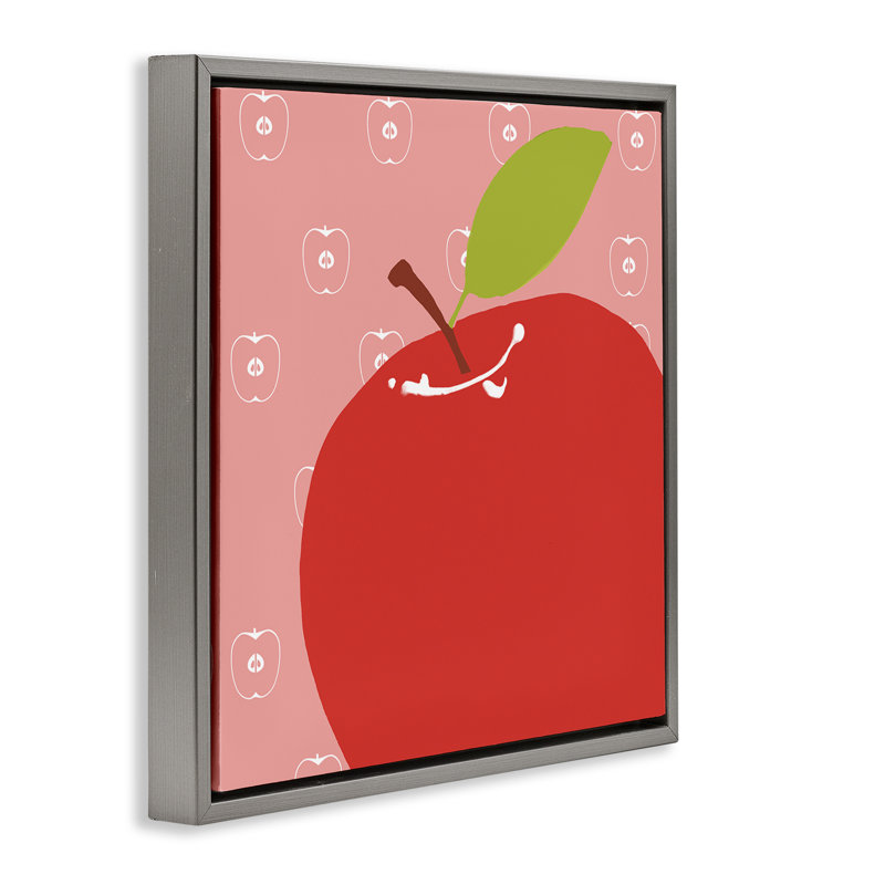 «Bright Apple Fruit», art mural encadré flottant par Daniela Santiago, Cadre flottant gris lustré, H 18 po x l 18 po