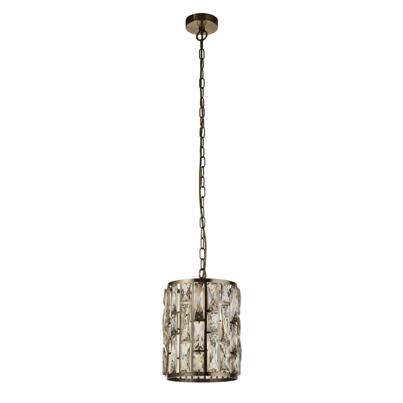 Magana 1 - Light Crystal Pendant, Antique Brass