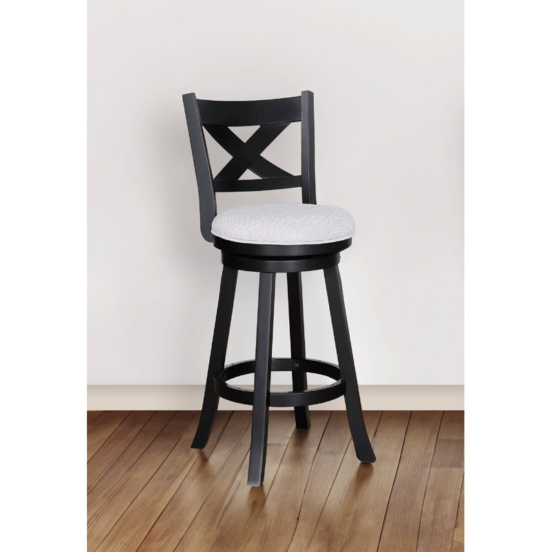 Deux tabourets de pub pivotants deux pièces, tabourets de bar en bois avec siège rembourré, tabouret de bar à cadre en bois pour espace de vie