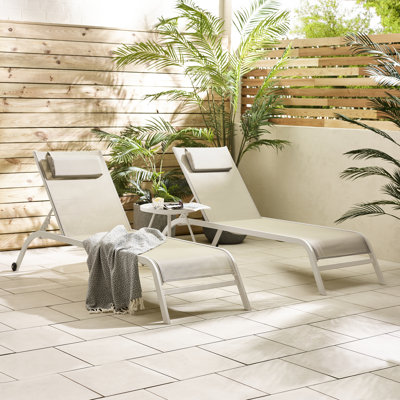 Ronja Cobra Pair of Garden Sun Loungers - Classic Set for Modern Patio
