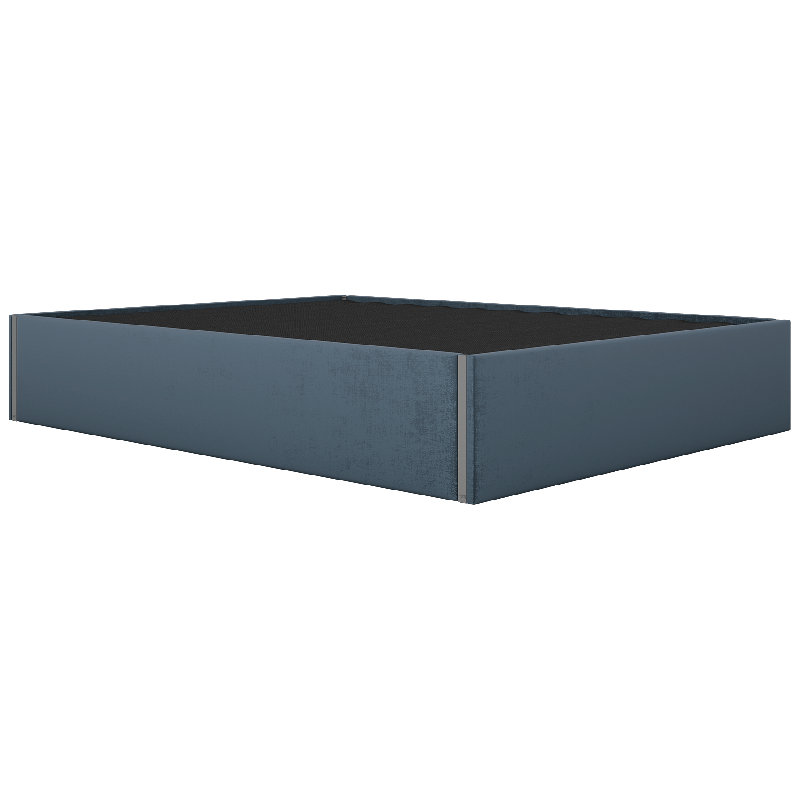 Sapan Upholstered Bed, Velvet Peacock Blue, Queen
