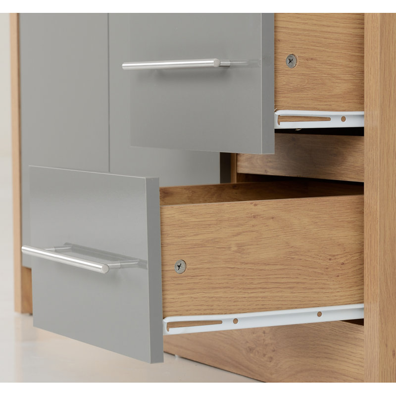 Louisa 3 Door Wardrobe, Grey