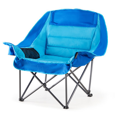 Chaise pliante surdimensionnée pour adultes, capacité robuste de 451 lb avec porte-gobelet et poches latérales, portable pour le camping, la plage et l'extérieur