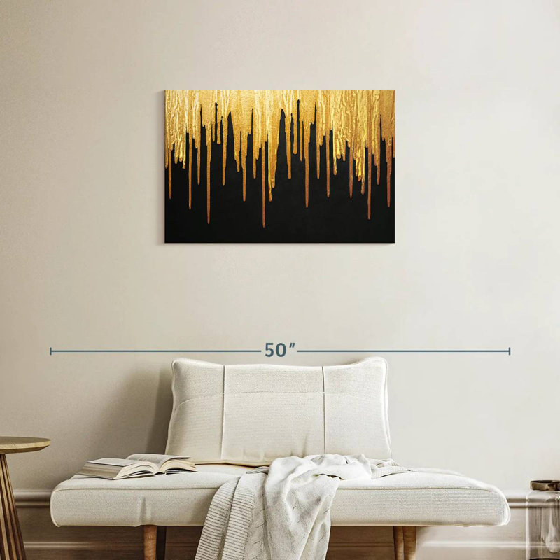 Avery Gold Paint Drip, 20" H x 30" W