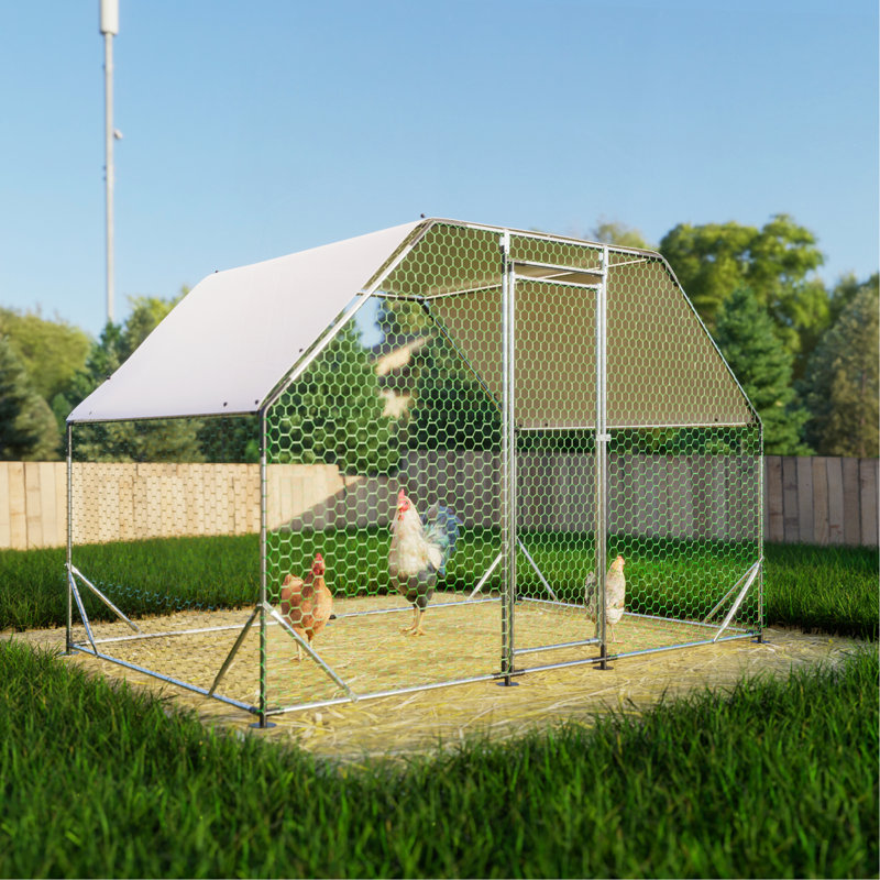 Grand poulailler en métal 9,94 pi x 6,46 pi x 6,36 pi avec cage imperméable