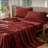 MooMee Sheet Set Extra Deep Pocket 100% Washed Cotton Linen Like Textured Lightweight Breathable-437467333-404490831