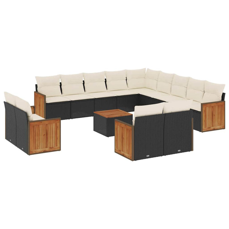  Garden Sofa Set Black And Cream