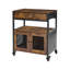 Armoire à café, armoire à café de style campagnard de 24 pouces avec rangement, table mobile avec roulettes et porte grillagée, buffet pour la cuisine, vestibule