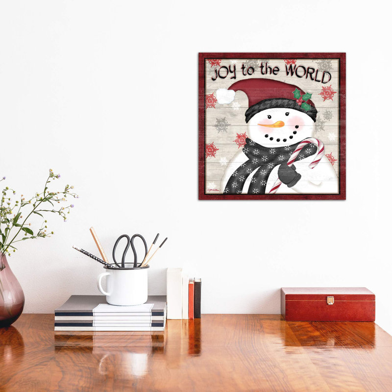 Rustic Snowmen I by Jen Killeen - No Frame Print on Canvas