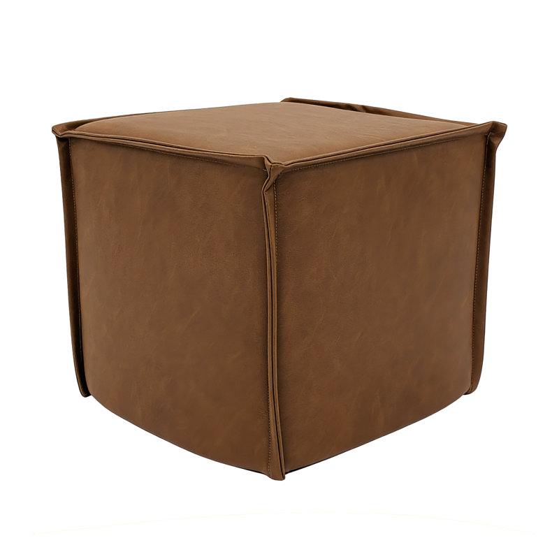 Hampton Square Pouf Ottoman - Carmel Brown, Carmel Brown