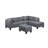 104.5" Upholstered Sofa,Chaise & Ottoman , Gray