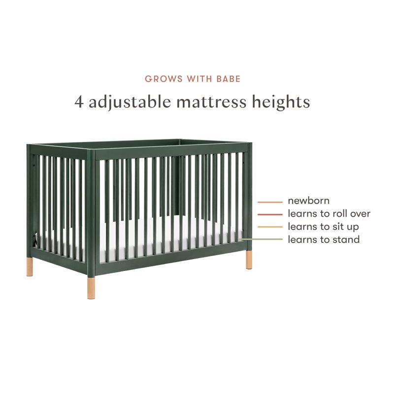 Gelato 4-in-1 Convertible Crib, Forest Green/Beige