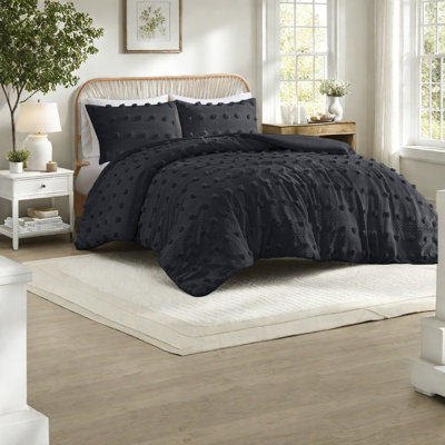 Ensembles de literie en polyester noir confortables et modernes pour la maison