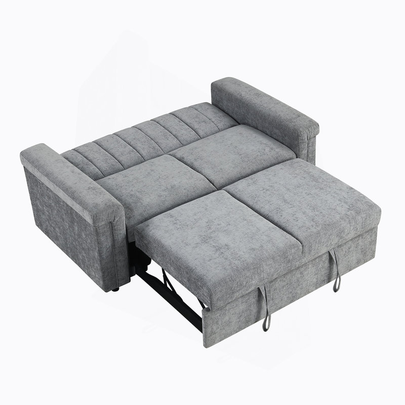 Canapé-lit convertible polyvalent avec matériaux de qualité supérieure pour deux, Gris
