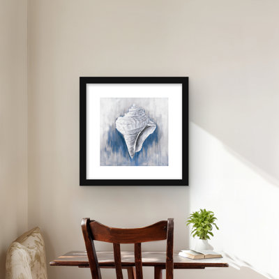 Blue Conical Shell - Classic Blue Sea Framed Matted Print
