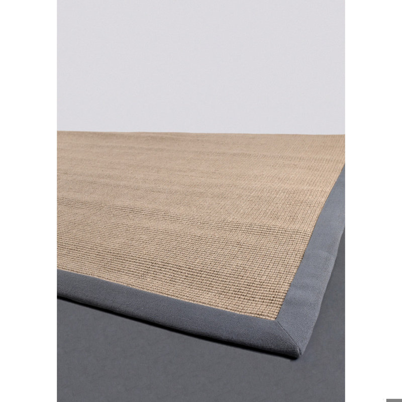 Wroblewski Hand Woven Jute Brown Gray Solid Color Area Rug, Rectangle 9' x 13', Brown/Gray