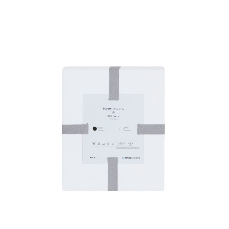 100% Cotton Fitted Sheet, King Fitted Sheet, White