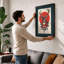 Crowned Deer Boho - Framed Print-1068728026-1068728030
