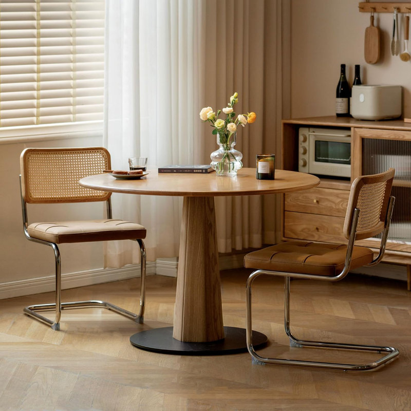 43.3"W Solid Ash Round Dining Table