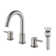 Circular Widespread 2-handle Bathroom Faucet with Drain Assembly