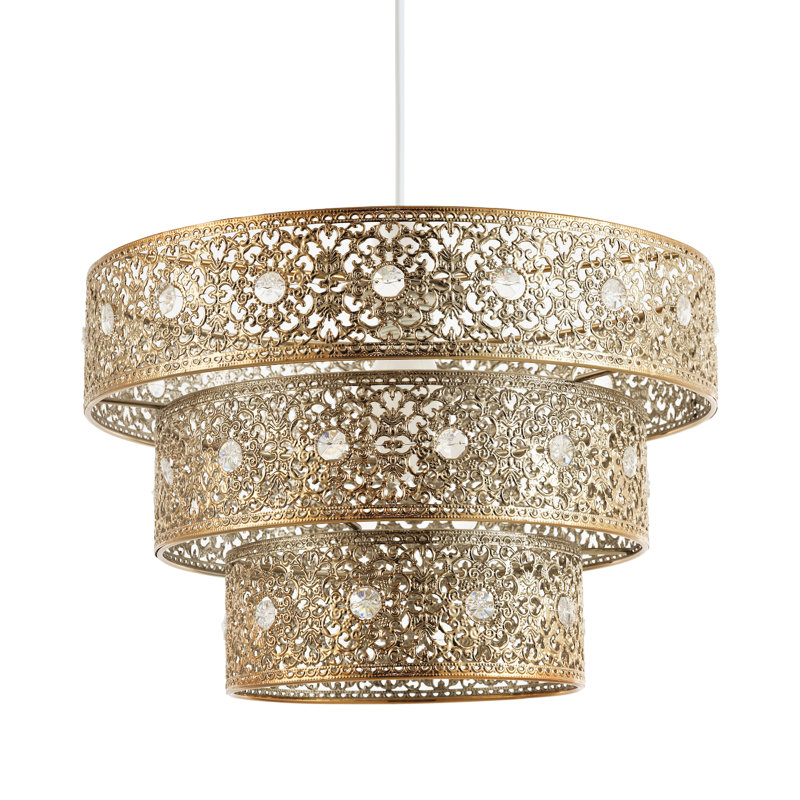 20cm H Metal Novelty Pendant Shade ( Screw On ) in Gold