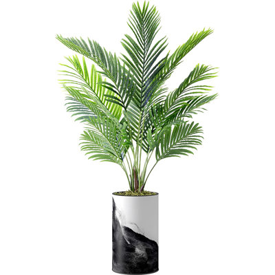 Artificial Plant In Planter, Fake Areca Tropical Palm Plant Home Decoration (Plant Pot Plus Plant)