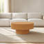 Table basse ronde moderne avec plateau de table épais, table centrale cannelée minimaliste facile à assembler, table d'appoint robuste de style tambour-1102764136