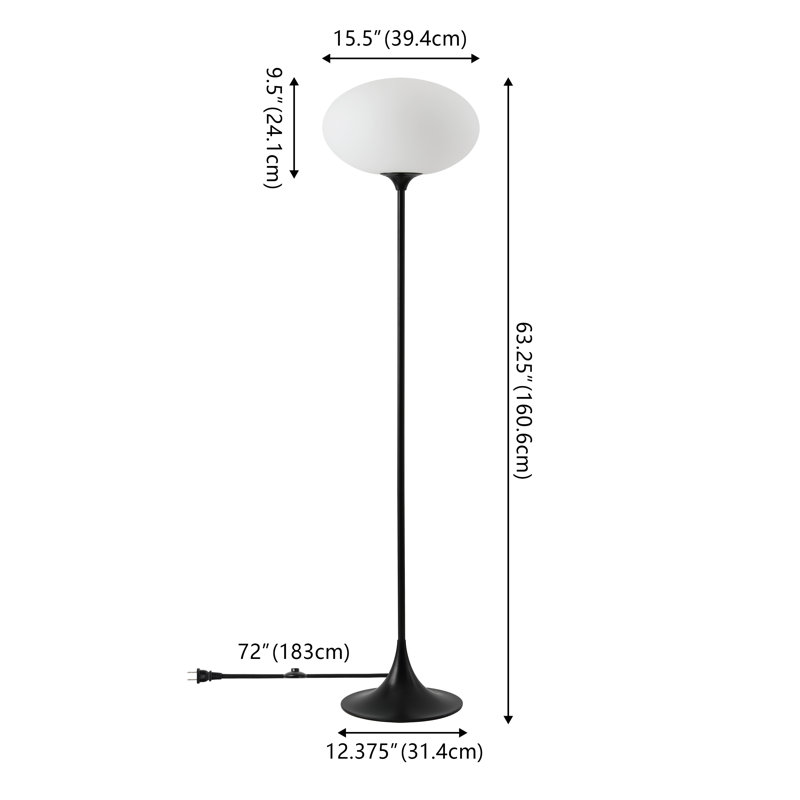 Nomi 63.25 Inch Metal/Glass Floor Lamp