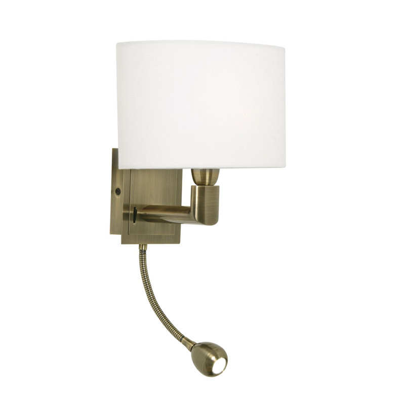 Addisyn LED Armed Sconce, Antique Brass