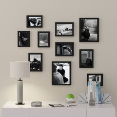 16x20 Gallery Picture Frame, Display Poster 11x14 with Ivory Mat, for Photo Collage Canvas (Set of 3) Latitude Run Color: Black