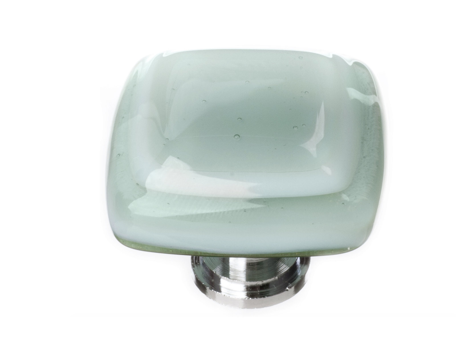 Stratum Square Knob Knob, Spruce Green , Polished Chrome