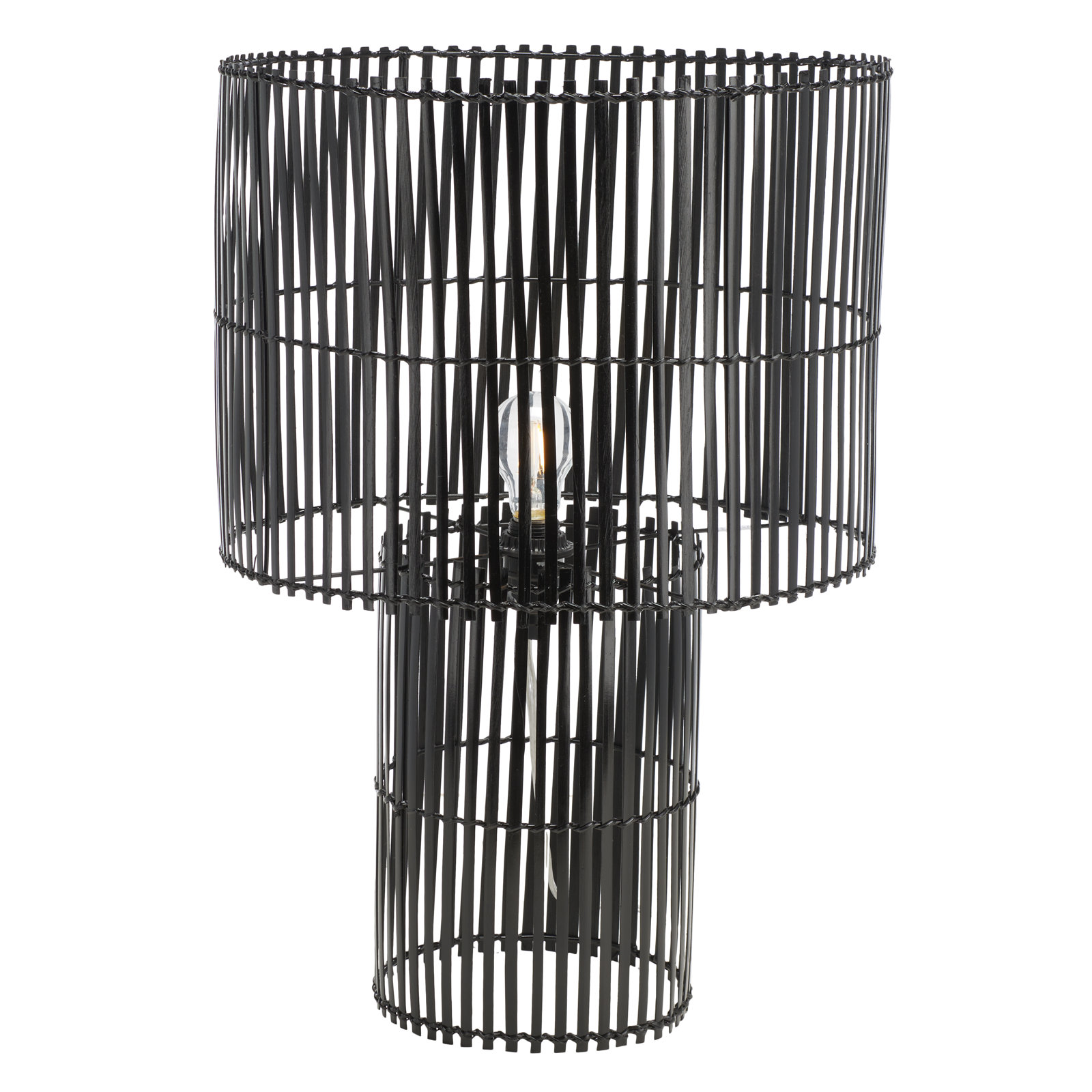 Uguna Wicker/Rattan Table Lamp, Black
