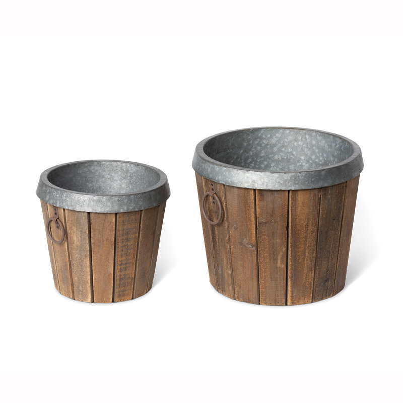 Ensemble de jardinière ronde 2 pièces Garden Floral