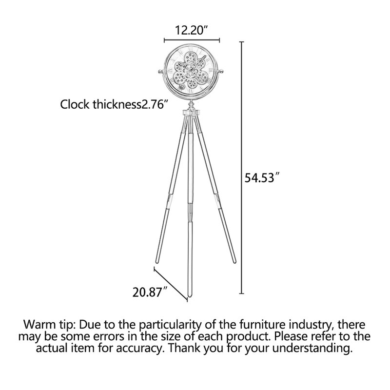 54.53 in. H Floor Clock